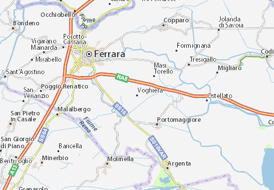 Karte Stadtplan Voghiera