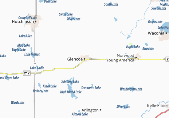 Karte Stadtplan Glencoe
