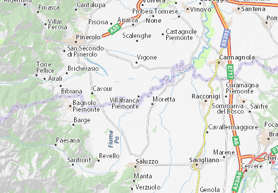 Karte Stadtplan Villafranca Piemonte