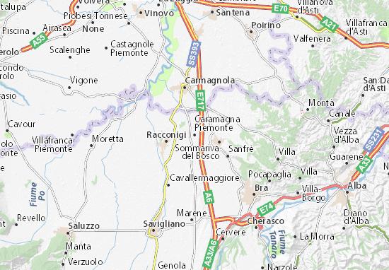 Kaart Plattegrond Caramagna Piemonte