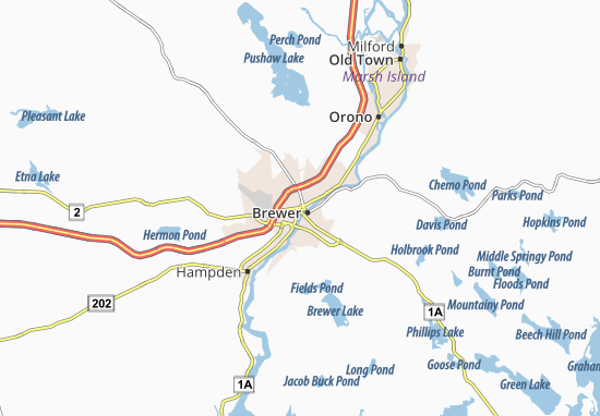Karte Stadtplan Bangor