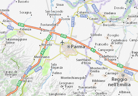 Karte Stadtplan Parma