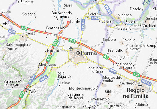 Kaart Plattegrond Parma