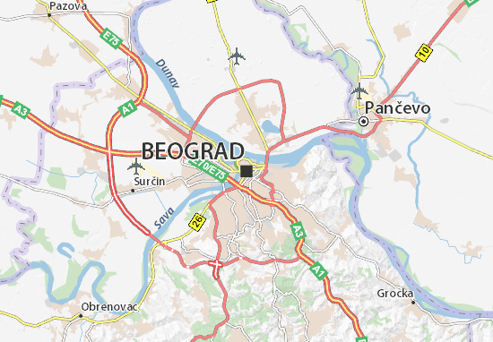 beograd mapa in Map of Belgrade   Michelin Belgrade map   ViaMichelin beograd mapa in