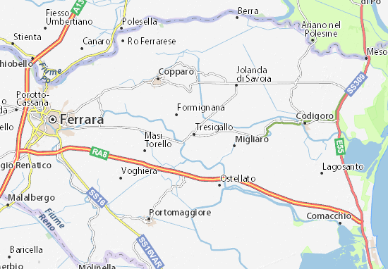 Karte Stadtplan Tresigallo