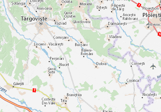 Kaart Plattegrond Băleni-Sârbi