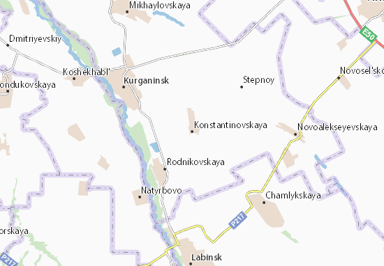 Kaart Plattegrond Konstantinovskaya