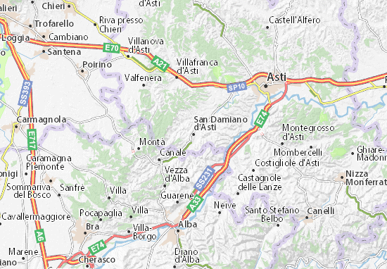 Mapa San Damiano d&#x27;Asti