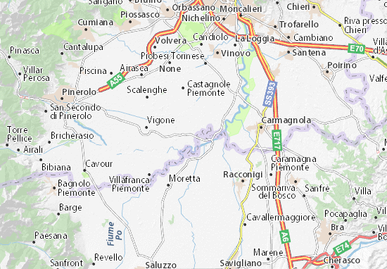 Pancalieri Map