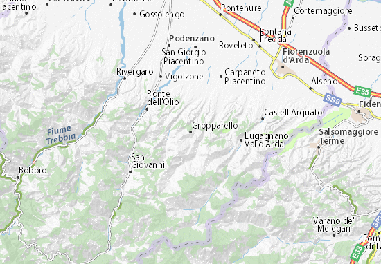 Karte Stadtplan Gropparello