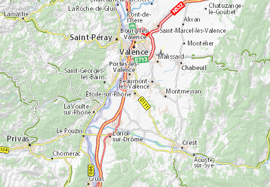 Karte Stadtplan Étoile-sur-Rhône
