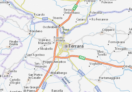 Karte Stadtplan Ferrara