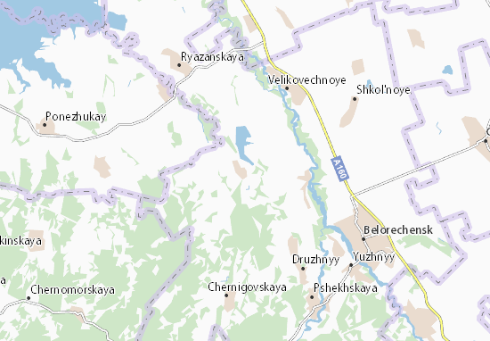 Kaart Plattegrond Bzhedukhovskaya
