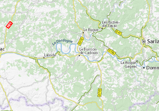Kaart Plattegrond Le Buisson-de-Cadouin