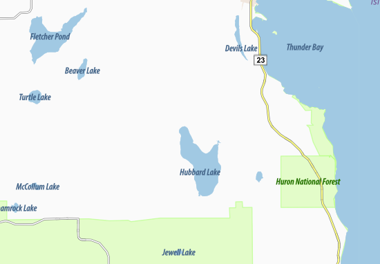 Karte Stadtplan Hubbard Lake