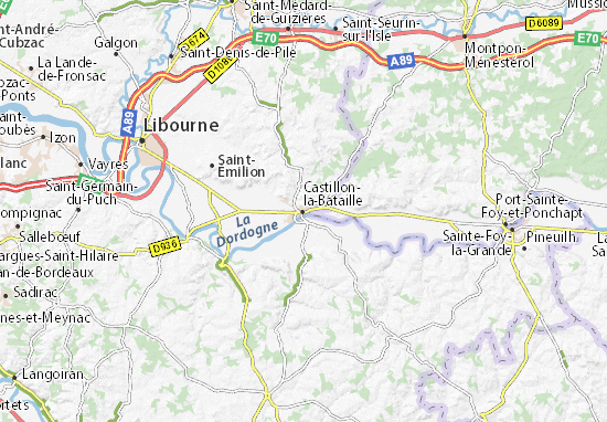Castillon-la-Bataille Map