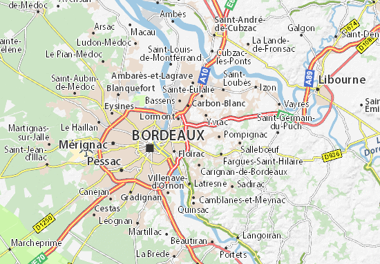 Artigues-près-Bordeaux Map