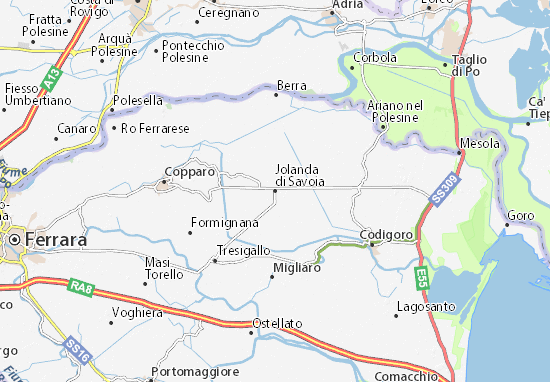 Karte Stadtplan Jolanda di Savoia