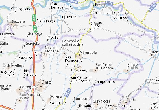 Mapa Mirandola