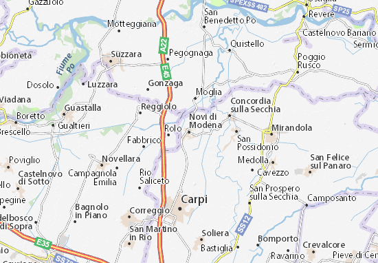 Karte Stadtplan Novi di Modena