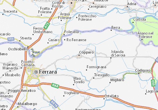Karte Stadtplan Copparo