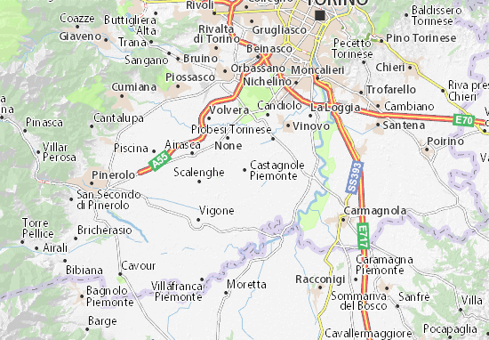 Karte Stadtplan Castagnole Piemonte