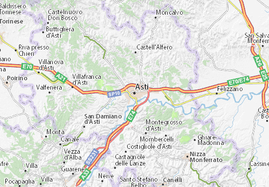 Kaart Plattegrond Asti