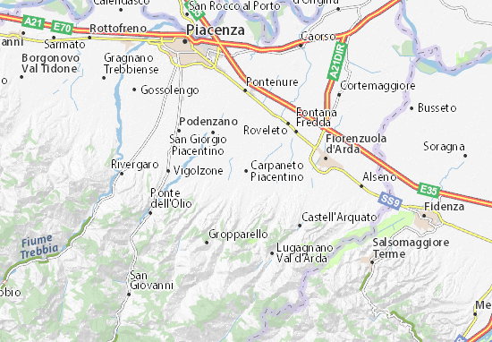 Carpaneto Piacentino Map