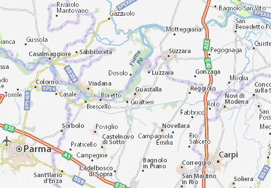 Karte Stadtplan Guastalla