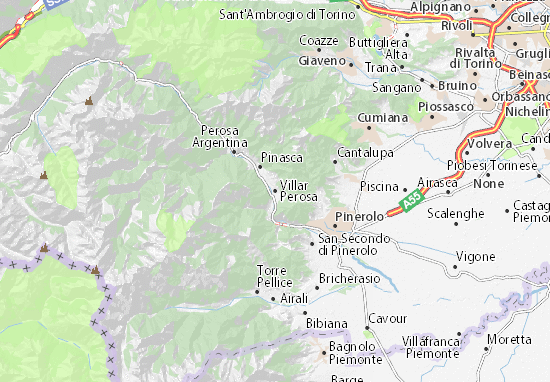 Mapa Villar Perosa