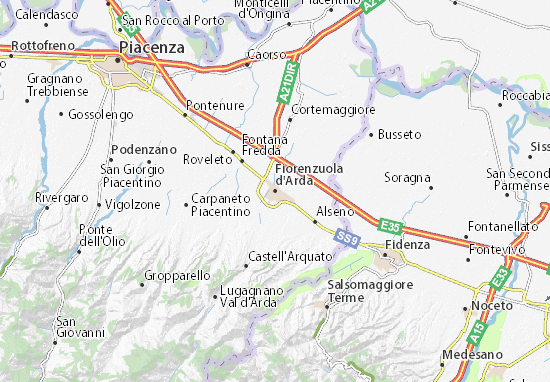Karte Stadtplan Fiorenzuola d&#x27;Arda
