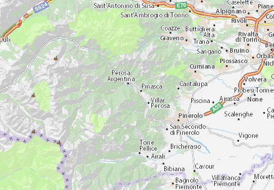 Inverso Pinasca Map