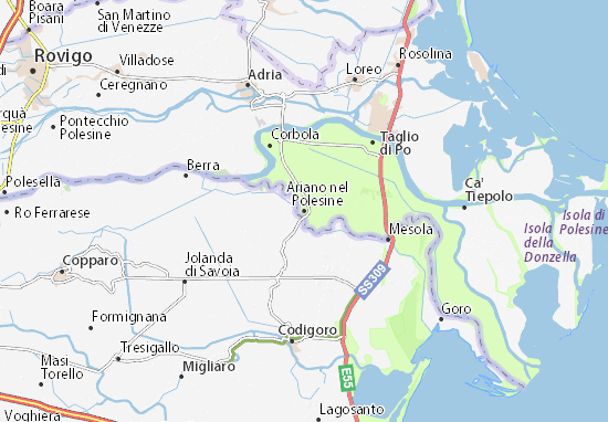 Karte Stadtplan Ariano nel Polesine