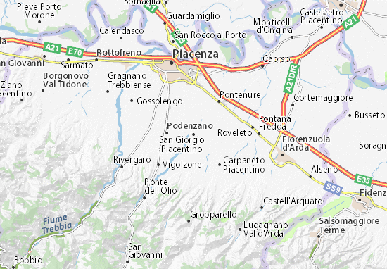 Karte Stadtplan San Giorgio Piacentino