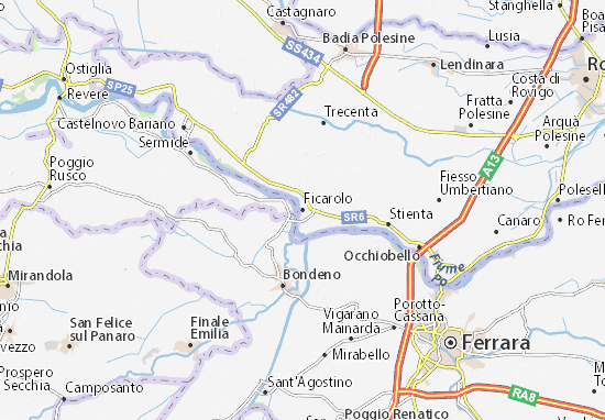 Karte Stadtplan Ficarolo