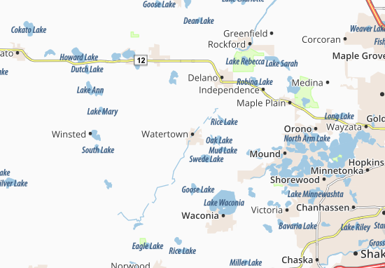 Karte Stadtplan Watertown