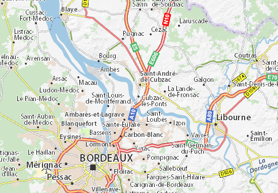 Karte Stadtplan Cubzac-les-Ponts