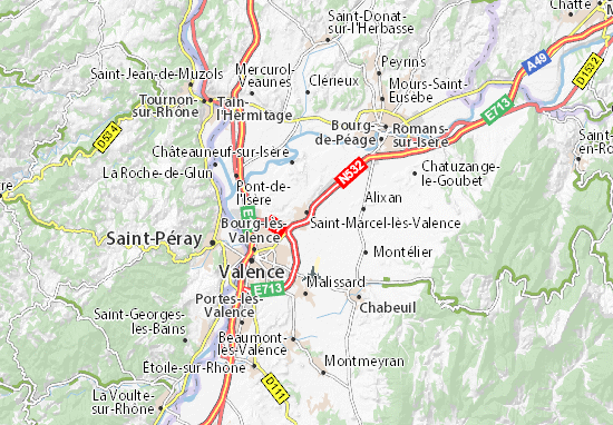 Karte Stadtplan Saint-Marcel-lès-Valence