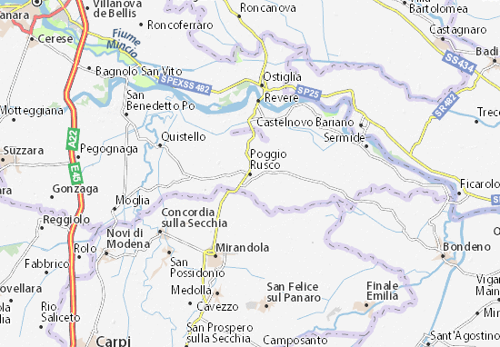 Karte Stadtplan Poggio Rusco