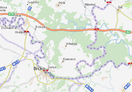 Karte Stadtplan Vrbanja