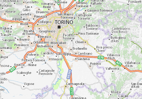 Karte Stadtplan Trofarello