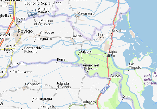 Karte Stadtplan Corbola