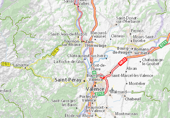 Karte Stadtplan La Roche-de-Glun