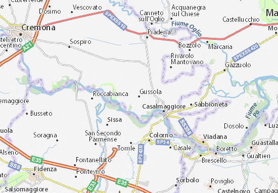 Karte Stadtplan Gussola
