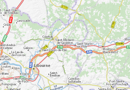 Kaart Plattegrond Saint-Médard-de-Guizières
