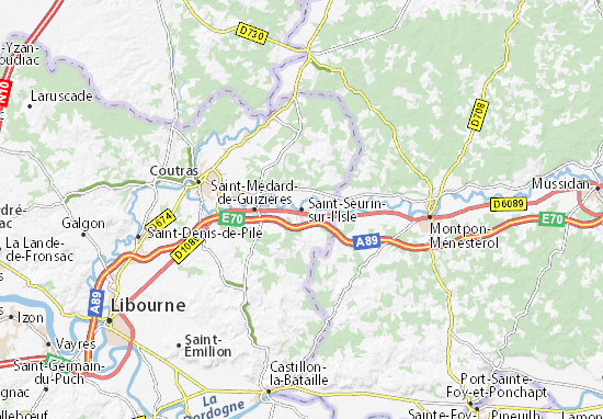 Karte Stadtplan Saint-Seurin-sur-l&#x27;Isle