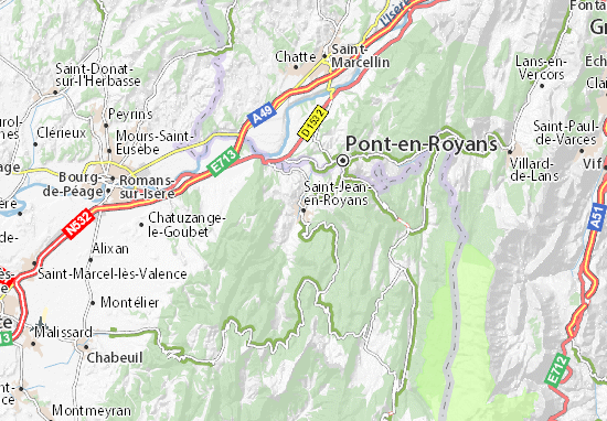 Karte Stadtplan Saint-Jean-en-Royans
