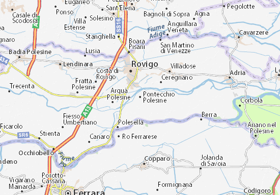 Karte Stadtplan Pontecchio Polesine