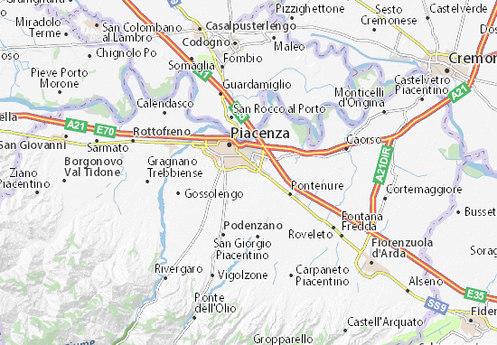 Karte Stadtplan Le Novate Roglieri