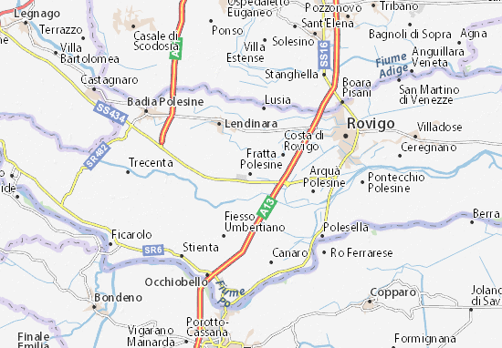 Karte Stadtplan Fratta Polesine